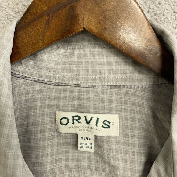 NWOT  Orvis Men's XL Gray Plaid Short Sleeve Outdoor Fishing Shirt Button down - Picture 5 of 8